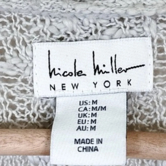 Nicole Miller Women's Size Medium Open Front  Crochet Knit Cardigan - Picture 12 of 16